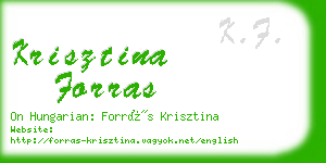 krisztina forras business card